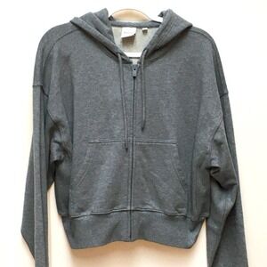 Aritzia Boyfriend Fit Zip Up Hoodie Small Gray Fleece Loungewear Cozy Casual